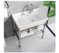 HPTHLY Fregadero De Cerámica De Pie para Exteriores, Ideal para Catering, Restaurantes, Bares, Lavanderías, Garajes, Patios Y Camping. Lavabo De Baño Tradicional con,White-70cm/28in