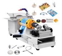 HPTHLY Mini Sierra De Mesa, Herramienta De Lapidaria para Joyería, para Cortar Rocas, Pulidora De Gemas DIY con Eje Flexible, Torno De Banco para La Fabricación De Joy(Máquina + Kit De Carpintería)