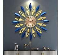 HPTHLY Reloj De Pared Grande para Sala De Estar, De Metal 3D De 24 Pulgadas, Silencioso, Funciona con Pilas, para Cocina.,F-One Size