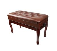 HPTHLY Taburete De Piano Ajustable, Taburete De Piano Doble, Banco De Almacenamiento De Cuero Sintético con Compartimento Oculto para Partituras, Banco para Teclado Mu(Marrón)