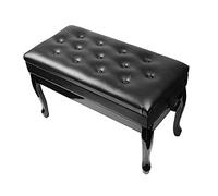 HPTHLY Taburete De Piano Ajustable, Taburete De Piano Doble, Banco De Almacenamiento De Cuero Sintético con Compartimento Oculto para Partituras, Banco para Teclado Mu(Negro)
