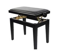 HPTHLY Taburete De Piano De Altura Ajustable, Taburete De Piano De Madera, Banco De Piano con Cojín Grueso Y Asiento De Cuero Sintético, Asiento para Teclado Individua(Negro)