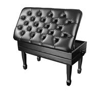 HPTHLY Taburete De Piano Deluxe Duet con Almacenamiento para Partituras, Ajustable con Estructura De Elevación Oculta, Capacidad De Carga De 180 Kg, Hermoso Diseño.(Negro)