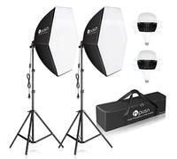 HPUSN Softbox Photography Lighting Kit 30" X30" Professional Continuous Lighting System Photo Studio Equipment with 2pcs E27 Socket 5400K Bulbs for Retraits Advertising Shooting Youtube Video