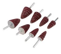 Hpybest 8 piezas 80# cónico cabeza de lijado de punta de lija, herramientas de lijado para taladro, accesorios Dremel vástago de 6 mm