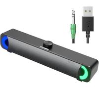 HPYLIF·H SoundBar, Altavoz de Computadora Con Cable USB, Multimedia Con Control de Volumen de Luz LED RGB, Barra de Sonido Para PC Windows, Escritorio, Ordenadores Portátiles