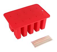 HPZIHUIT 10 Cells Silicone Ice Cream Frozen Mold Ice Cream Maker Mould with Lid