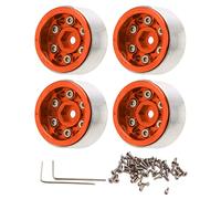 HPZIHUIT 4 Uds RC cubo de rueda aleación de aluminio resistente al desgaste estable pequeña rueda de bloqueo de cuentas RC para SCX24 1/24 RC coche (Naranja)
