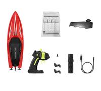 HPZIHUIT Barco de Control Remoto, Barco de Alta Velocidad Impermeable de 2,4 GHz con 2 baterías para Piscinas y Lagos, Mini Juguetes para niños, Adultos, niños y niñas (-1)