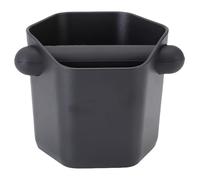 HPZIHUIT Caja de golpe de café ABS 600 ML de gran capacidad silenciosa antideslizante forma de prisma hexagonal caja de golpe de café molido para accesorio de máquina de café (Negra)