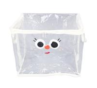 HPZIHUIT Caja de libros PVC de gran capacidad plegable transparente resistente al agua caja de almacenamiento de libros con 2 asas