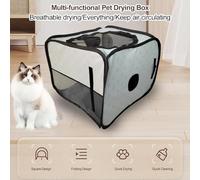 HPZIHUIT Caja secadora para perros Caja de secado para mascotas plegable de gran espacio adecuada para gatos y perros Bañarse Secar con secador Libere sus manos Deje que sus (azul cielo)