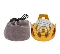 HPZIHUIT - Estufa de alcohol portátil ultraligera para exteriores, mini quemador de alcohol para cocinar, barbacoa y camping (Oro)