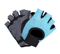 HPZIHUIT Fitness Exercise Gloves Anti-Skid Breathable Sports Training Half Finger Gloves for Yoga Blue (l)