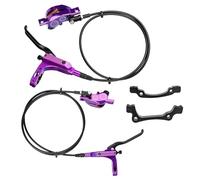 HPZIHUIT Freno de Disco hidráulico Trasero Delantero de Aluminio para Bicicleta, Pinza de 4 pistones, Funcionamiento de Freno Estable para Bicicleta de montaña y piñón Fijo, Color Negro (Púrpura)