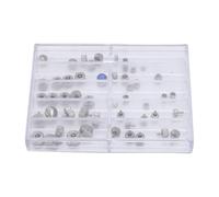 HPZIHUIT Juego de coronas de reloj de 50 piezas, varios tamaños, kit de corona de reloj de acero inoxidable con caja de almacenamiento para reparación y reemplazo