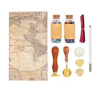 HPZIHUIT Juego de sellos de sellado de cera Retro hermoso alto brillo colores brillantes patrón de sello tridimensional Kit de sello de cera de sellado