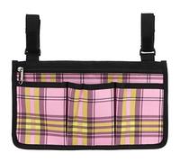 HPZIHUIT Silla de Silla de Ruedas Bolso de múltiples Bolsas Colgantes Organizador de Colgantes Duración Conveniente para Ancianos y discapacitados (Grid roja de Rosa)