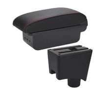 HPZPRPCEW Caja De Descansabrazos Central Caja De Almacenamiento Para N&issan Para Almera G15 Caja De Descansabrazos Auto Accesorios Auto(B1 Negro rojo 3USB)