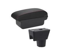 HPZPRPCEW Caja De Descansabrazos Central Para N&issan Para Terrano 3 Auto Caja De Descansabrazos Caja De Almacenamiento Piezas Accesorios Coche(C1 Negro rojo SIN USB)