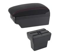 HPZPRPCEW Caja De Descansabrazos Para N&issan Para Note E-Power Epower 2019 Para Note Caja De Almacenamiento De Consola Central USB Accesorio De Descansabrazos(Línea Roja E1)