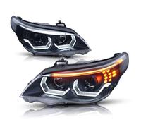 HPZPRPCEW Faros LED De Coche Para Serie 5 E60 2003-2010 Kit Accesorios Lentes Proyector Alta Configuración, Actualización Montaje(Low led high halogen)