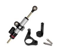 HPZPRPCEW Kit Soporte De Montaje Para Amortiguador Dirección Motocicleta Para Suzuki GSX250R Con Estabilizador Soldadura Carbono(Silver1+Black)