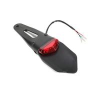 HPZPRPCEW Para HUSQVARNA TE250 TE300 Guardabarros Trasero De Motocicleta Con Luz Trasera LED 12V Lámpara Freno Universal(negro rojo)