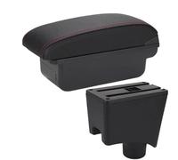 HPZPRPCEW Para N&issan Para Almera G15 Caja De Reposabrazos Coche Caja De Almacenamiento Accesorios Auto Detalles Interiores(C1 Negro rojo SIN USB)