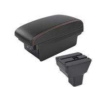 HPZPRPCEW Para N&issan Para Kicks Caja Descansabrazos Auto 2016-2021 Partes Interiores Piezas De Retrofit Caja Almacenamiento Central Interfaz USB(B1 Negro rojo 3USB)