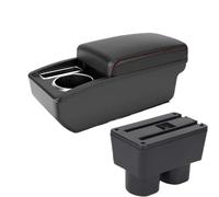 HPZPRPCEW Para N&issan Para Tiida C11 Para Tiida Para Latio Para Sylphy Caja De Almacenamiento Central Interior(A1 Negro rojo SIN USB)