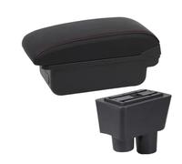 HPZPRPCEW Reposabrazos Para N&issan Para Almera Caja Reposabrazos Auto Almacenamiento Piezas Retrofit Interior Reposabrazos(A1 Negro rojo SIN USB)