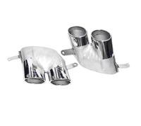 HPZPRPCEW Silenciador Para A6 A7 2016 2017 2018 Versión Mejorada S6 S7 Con Tubo De Escape De Cuatro Salidas Y Boquilla De Acero Inoxidable(Plata)