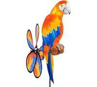 HQ Design Windspiration - Spin Critter, resistente a los rayos UV y resistente a la intemperie, decoración para jardín, terraza y balcón, molinillo de viento, incluye varilla (Parrot)