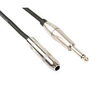 HQ-Power Cable de parche, 1 x Jack 6.35 mm masculino, 1 x Jack 6.35 mm hembra, mono, 5 m, perfecto para transferencia de sonido
