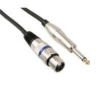 HQ-Power Cable XLR-Jack, 1 x xlr femenino, 1 x 6.35 mm Jack, mono, 6m, perfecto para la transmisión de sonido