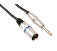 HQ-Power Cable XLR-Jack, 1 x xlr macho, 1 x Jack 6.35 mm masculino, mono, 1,5 m, perfecto para la transmisión de audio.