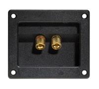HQ-Power Conexión del altavoz, terminales rectangulares, chapadas en oro, 92 x 78 mm, negro