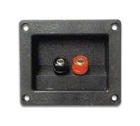 HQ-Power Conexión del Altavoz, terminales rectangulares, chapadas en Oro, 92 x 78 mm, Negro