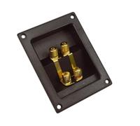 HQ-Power Conexión del Altavoz, terminales rectangulares, chapadas en Oro, 95 x 122 mm, Negro
