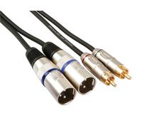 Hq power pac150 cable de audio 1 m xlr (3-pin) 2 x rca negro