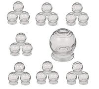 HQ XXL 21 Set de ventosas de cristal extra grandes, diámetro de 6 cm, altura de 7,5 cm, ventosas de cristal para masaje al vacío, 6 cm de diámetro