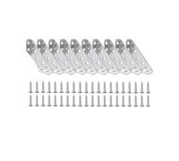 HQABCUTR 1/3/5/10/20 Juegos de Soportes de Esquina de Acero Inoxidable for Muebles, Conector de Estante Angular, Soporte de gabinete, Soporte de Marco de fijación con Tornillo