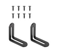 HQABCUTR Juego de 2 Soportes de Esquina de Acero Inoxidable for Muebles, Conector de Estante Angular, Soporte de gabinete, Marco de fijación, Soporte Negro con Tornillos