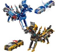 HQAYHSZD Dinosaurio Colision Transforming Car Toy,Transformador de coche con Crash & Transform Característica,for Boys and Girls |Party Gift for Birthday, Christmas (Blue) (Blue and Gold)