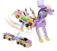 HQAYHSZD Dinosaurio Colision Transforming Car Toy,Transformation Car Toy with Crash & Transform Característica,for Boys and Girls |Party Gift for Birthday, Christmas (Blue) (Purple)