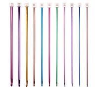 HQdeal Agujas Crochet, Gancho de Ganchillo de Aluminio Punta única Agujas Ganchillo Agujas Ganchillo Tunecino Ganchillos Crochet Agujas para Tejer Herramienta de Tejer para proyectos de artesanía
