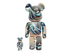 HQDFCNM 400% + 100% Bearbrick Oso violento Bloques de construcción Oso Kanagawa Surfari-Juego de Juguetes figurita Coleccionable Hecha a Mano