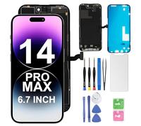 HQESTARX Reemplazo de pantalla para iPhone 14 Pro Max. Pantalla LCD de 6.7 pulgadas. Montaje digitalizador LCD táctil 3D para (A2651 A2893 A2896 A2895 2894) con herramientas de reparación, membrana