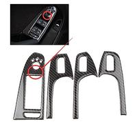 HQGQCEZEK Para A4 B8 A5 Q5 2008 2009 2010-2016 Fibra De Carbono Puerta Ventana Elevador Panel Botón Marco Pegatina Embellecedora (Left drive Style 1)